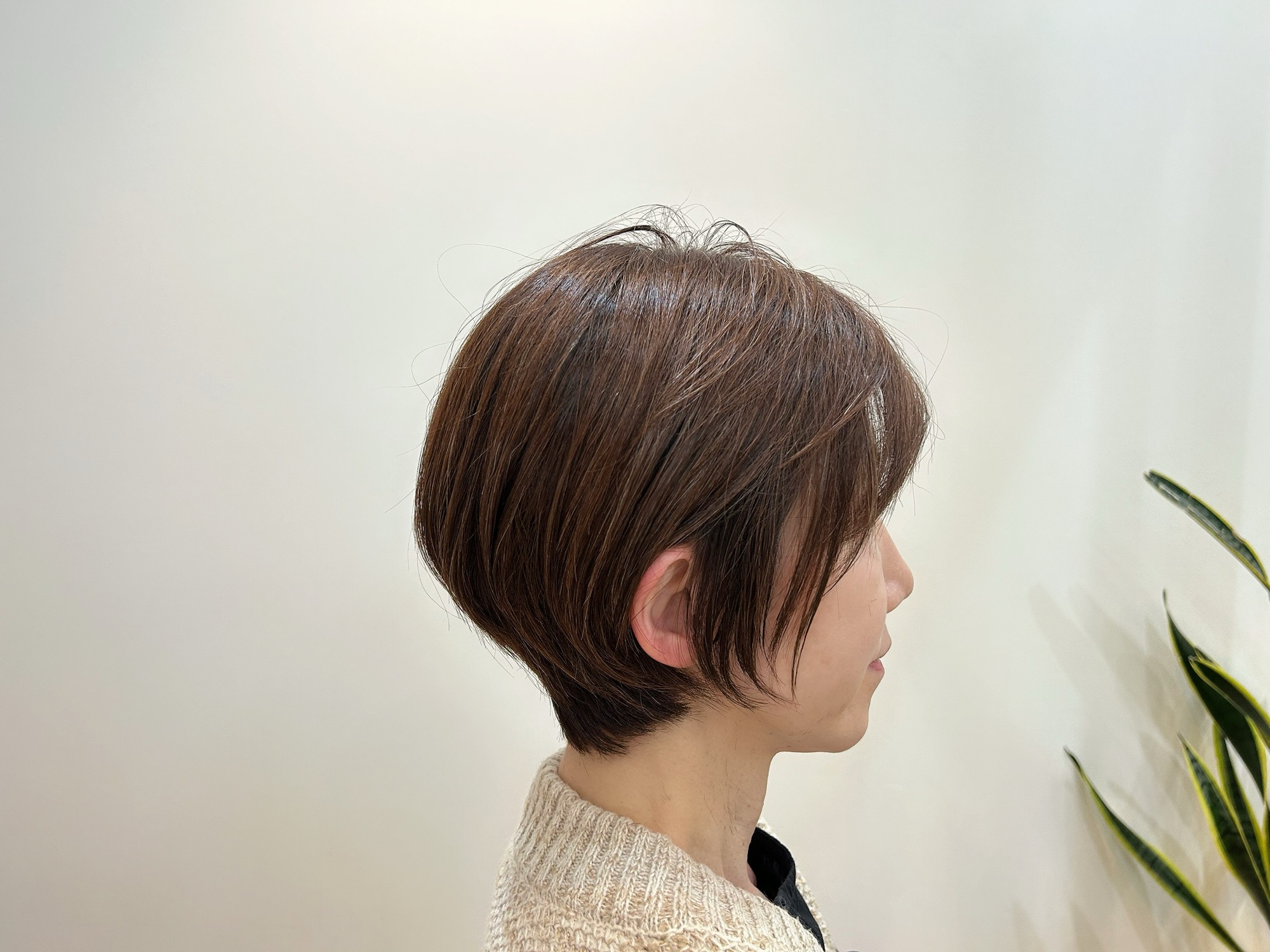 絶壁のお悩みを解消し、横顔のシルエットを美しく整えたショートボブのバックスタイル